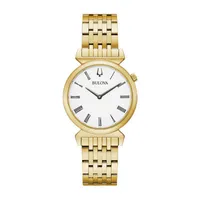 Bulova Regatta Womens Gold Tone Stainless Steel Bracelet Watch 97l161