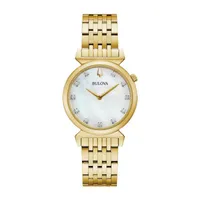 Bulova Regatta Womens Gold Tone Stainless Steel Bracelet Watch 97p149