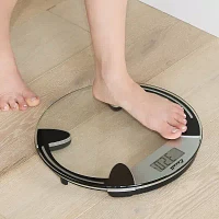 Escali® Round Glass Bathroom Digital Scale B18ORC