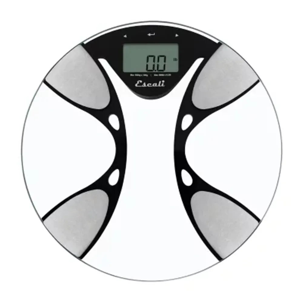 Escali Round Body Fat And Body Water Digital Display Bathroom Scales