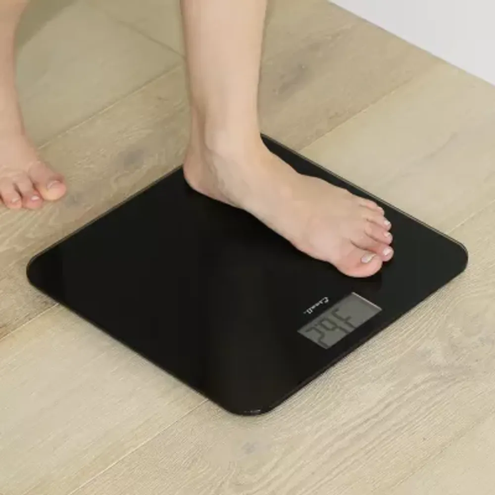 Escali Black Square Glass Digital Display Bathroom Scale