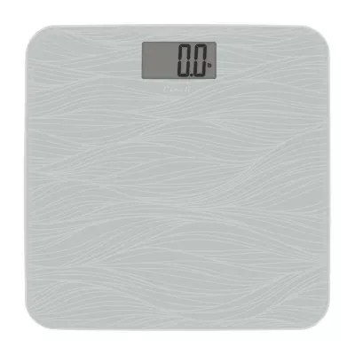 Escali Grey Pattern Glass Digital Display Bathroom Scale