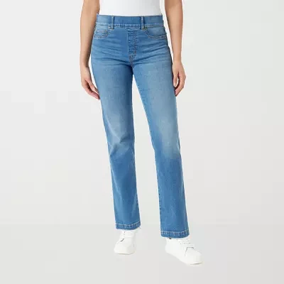 Gloria Vanderbilt® Shape Effect Womens High Rise Pull On Straight Leg Jean