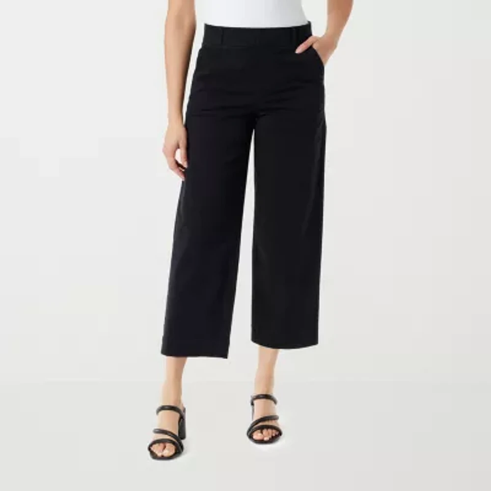 Gloria Vanderbilt® Amanda Shape Effect Womens High Rise Wide Leg Cropped Pants