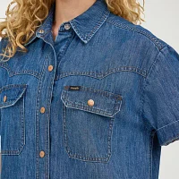 Wrangler Denim Dress Womens Midi Shirt