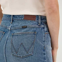 Wrangler Denim Skirt Womens Mid Rise Stretch Fabric