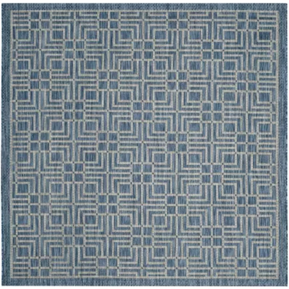 Safavieh Courtyard Collection Adelaide Geometric Indoor/Outdoor Square Area Rug