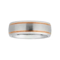 8MM 10K Rose Gold Cobalt Wedding Band