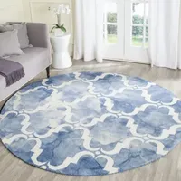 Safavieh Dip Dye Collection Wendell Geometric Round Area Rug