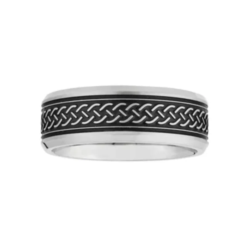 Mens 7.5MM Stainless Steel Wedding Band