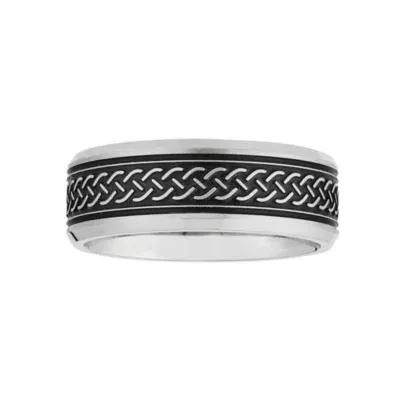 Mens 7.5MM Stainless Steel Wedding Band