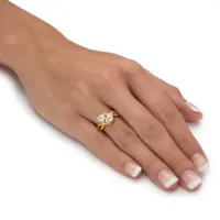 DiamonArt® Womens 2 CT. T.W. White Cubic Zirconia 14K Gold Over Silver Round Cocktail Ring