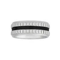 Mens 9MM Stainless Steel Wedding Band