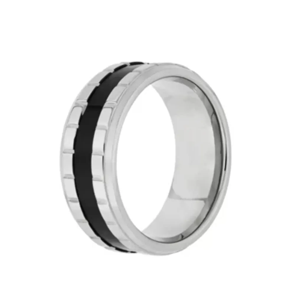 Mens 9MM Stainless Steel Wedding Band