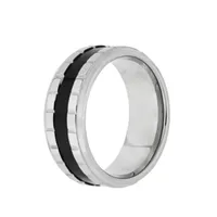 Mens 9MM Stainless Steel Wedding Band
