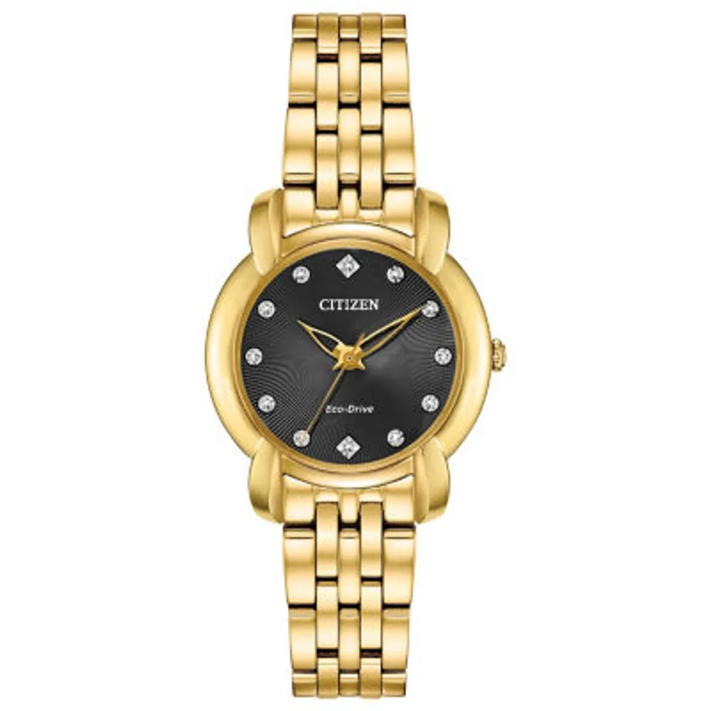 Citizen Jolie Womens Gold Tone Stainless Steel Bracelet Watch Em0712-59e