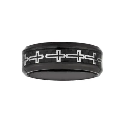 8MM Stainless Steel Cross Wedding Band