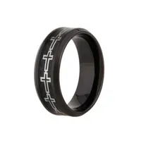 8MM Stainless Steel Cross Wedding Band