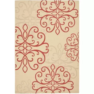 Safavieh Courtyard Collection Mortimer Floral Indoor/Outdoor Area Rug