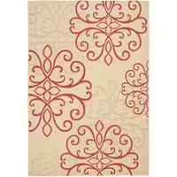 Safavieh Courtyard Collection Mortimer Floral Indoor/Outdoor Area Rug