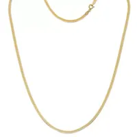 Made in Italy 24K Gold Over Silver Inch Solid Herringbone Chain Necklace