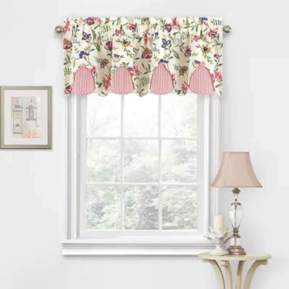 Waverly Carolina Crewel Rod Pocket Tailored Valance