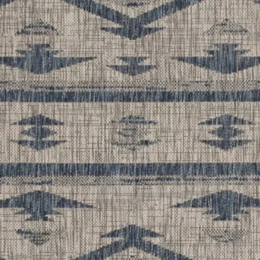 Safavieh Courtyard Collection Easton Geometric Indoor/Outdoor Round Area Rug