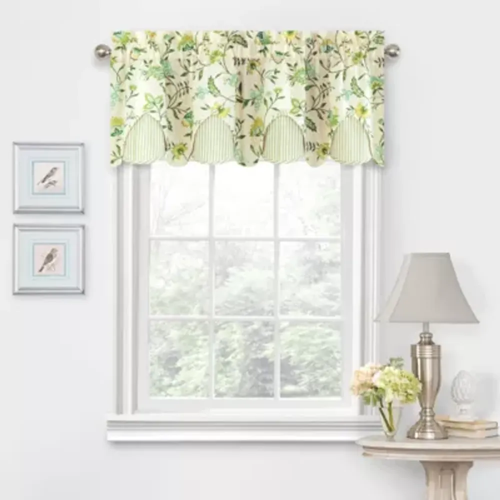 Waverly Carolina Crewel Rod Pocket Tailored Valance