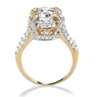 DiamonArt® Womens CT. T.W. White Cubic Zirconia 18K Gold Over Silver Round Engagement Ring