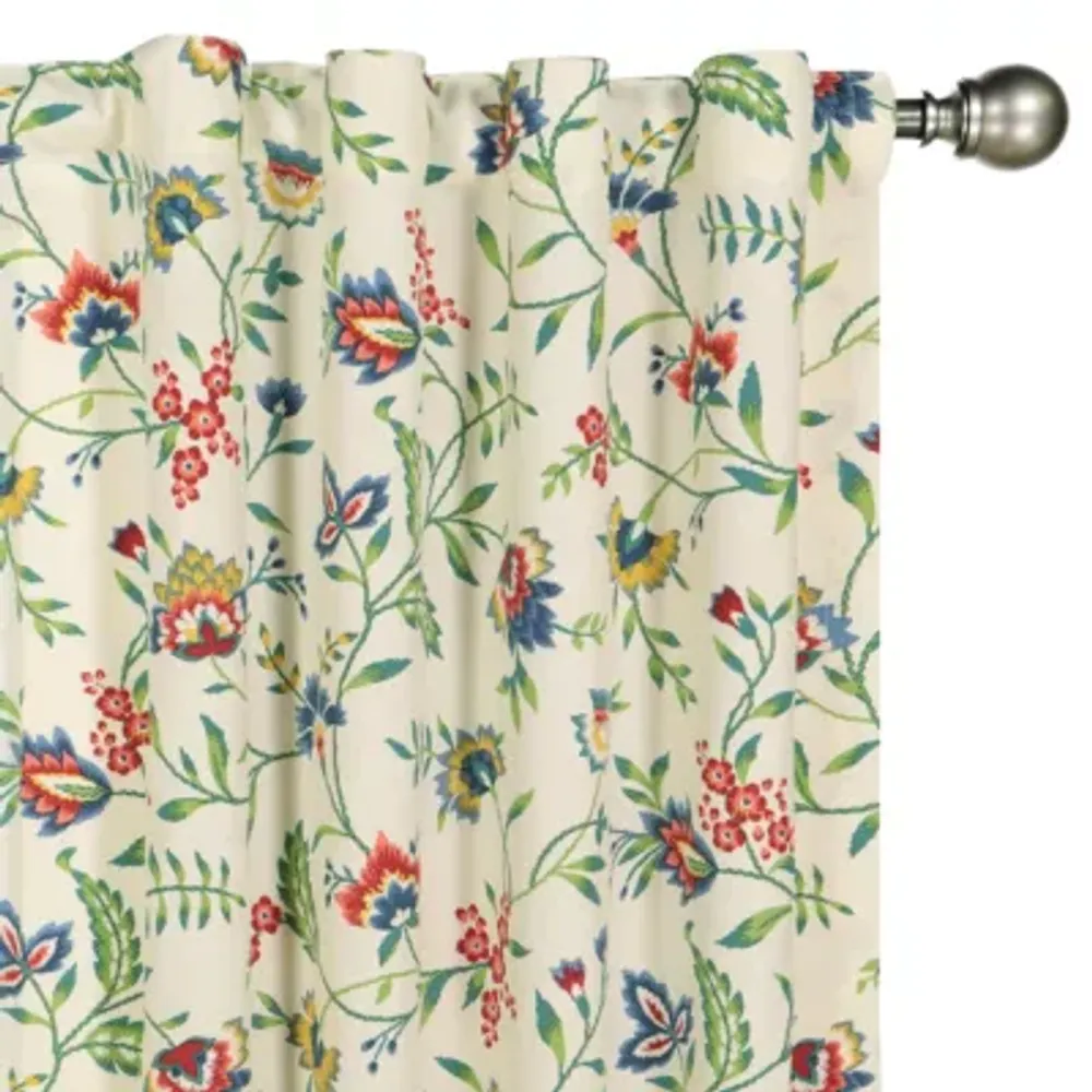 Waverly Carolina Crewel Rod Pocket Tailored Valance