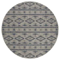 Safavieh Courtyard Collection Easton Geometric Indoor/Outdoor Round Area Rug