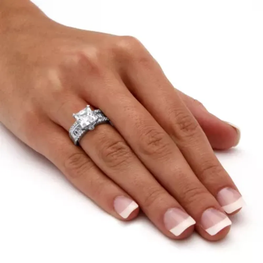 14K Rose Gold Princess Cut Diamond Shared Prong Halo Engagement Ring - –  RockHer.com