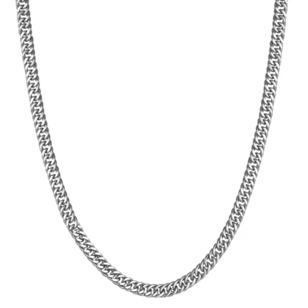 Sterling Silver Semisolid Curb Chain Necklace