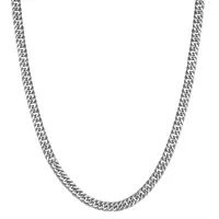 Sterling Silver Semisolid Curb Chain Necklace