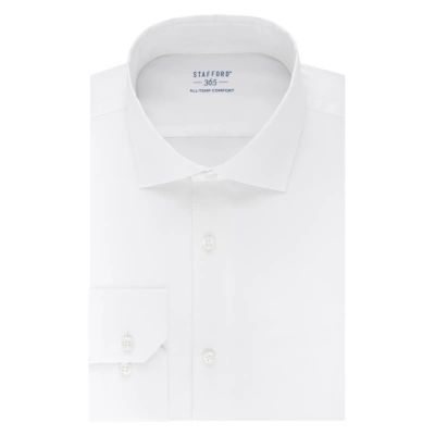 Stafford 365 All-Temp Comfort Mens Regular Fit Stretch Fabric Wrinkle Free Long Sleeve Dress Shirt
