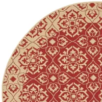 Safavieh Courtyard Collection Spots Oriental Indoor/Outdoor Round Area Rug