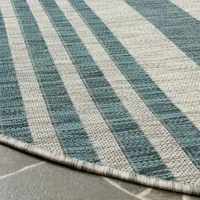 Safavieh Courtyard Collection Major Stripe Indoor/Outdoor Round Area Rug