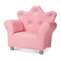 Melissa & Doug Child'S Crown Armchair - Pink Faux Leather Kids Chair