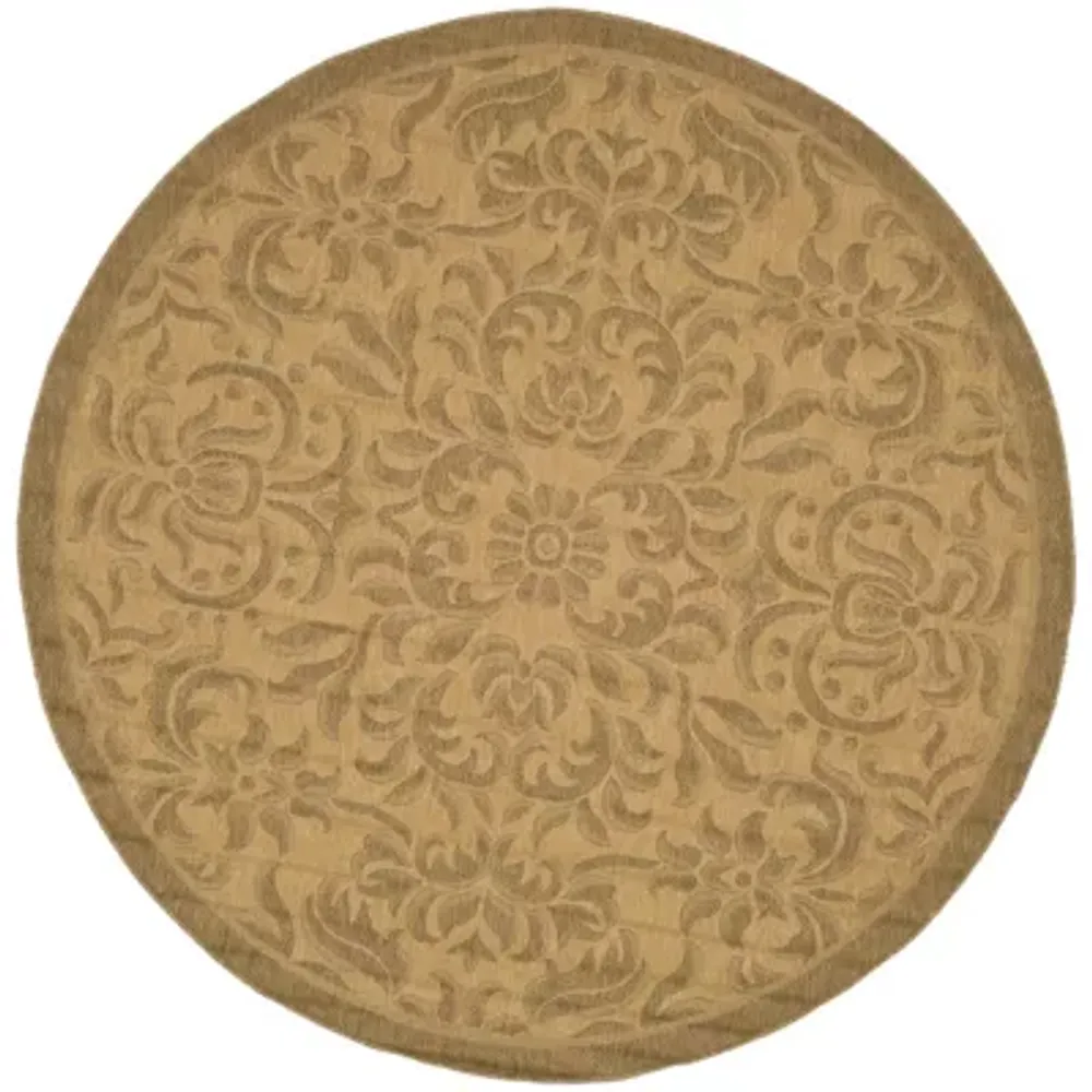 Safavieh Courtyard Collection Eleanor Oriental Indoor/Outdoor Round Area Rug