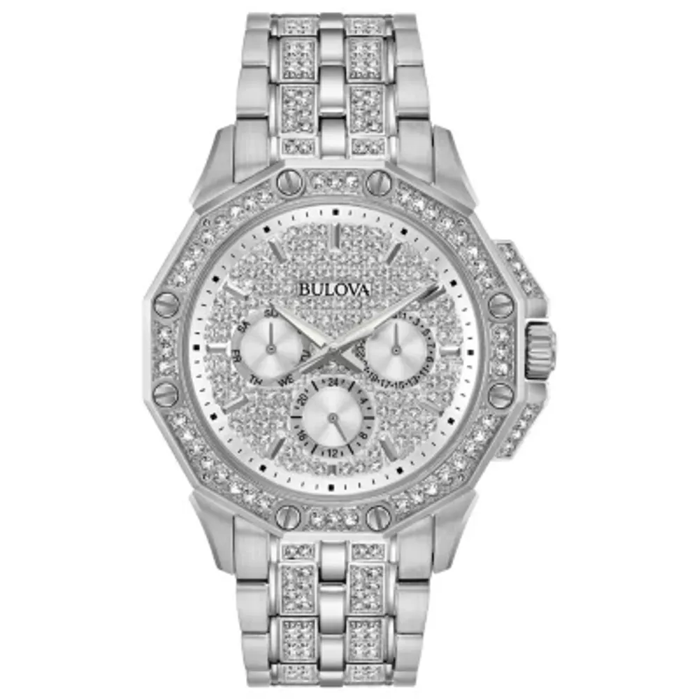 Bulova Octava Mens Silver Tone Stainless Steel Bracelet Watch 96c134