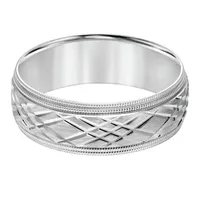 7MM 14K White Gold Wedding Band