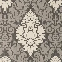 Safavieh Courtyard Collection Louise Damask Indoor/Outdoor Square Area Rug