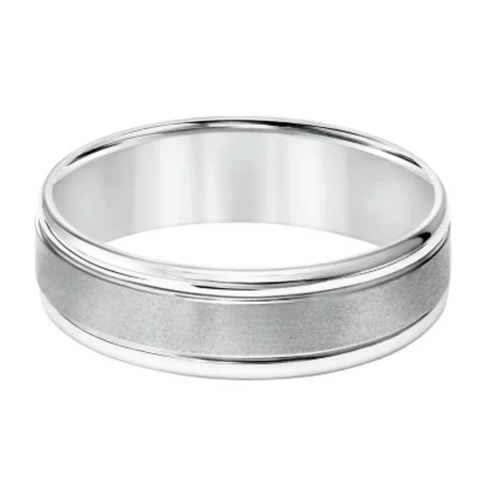 6.5MM 14K White Gold Wedding Band