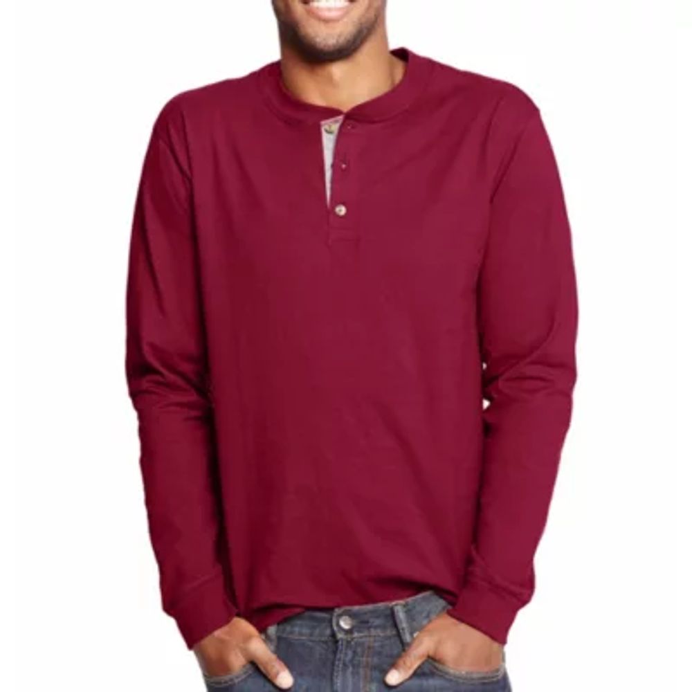 Hanes Mens Long Sleeve Henley Shirt - JCPenney