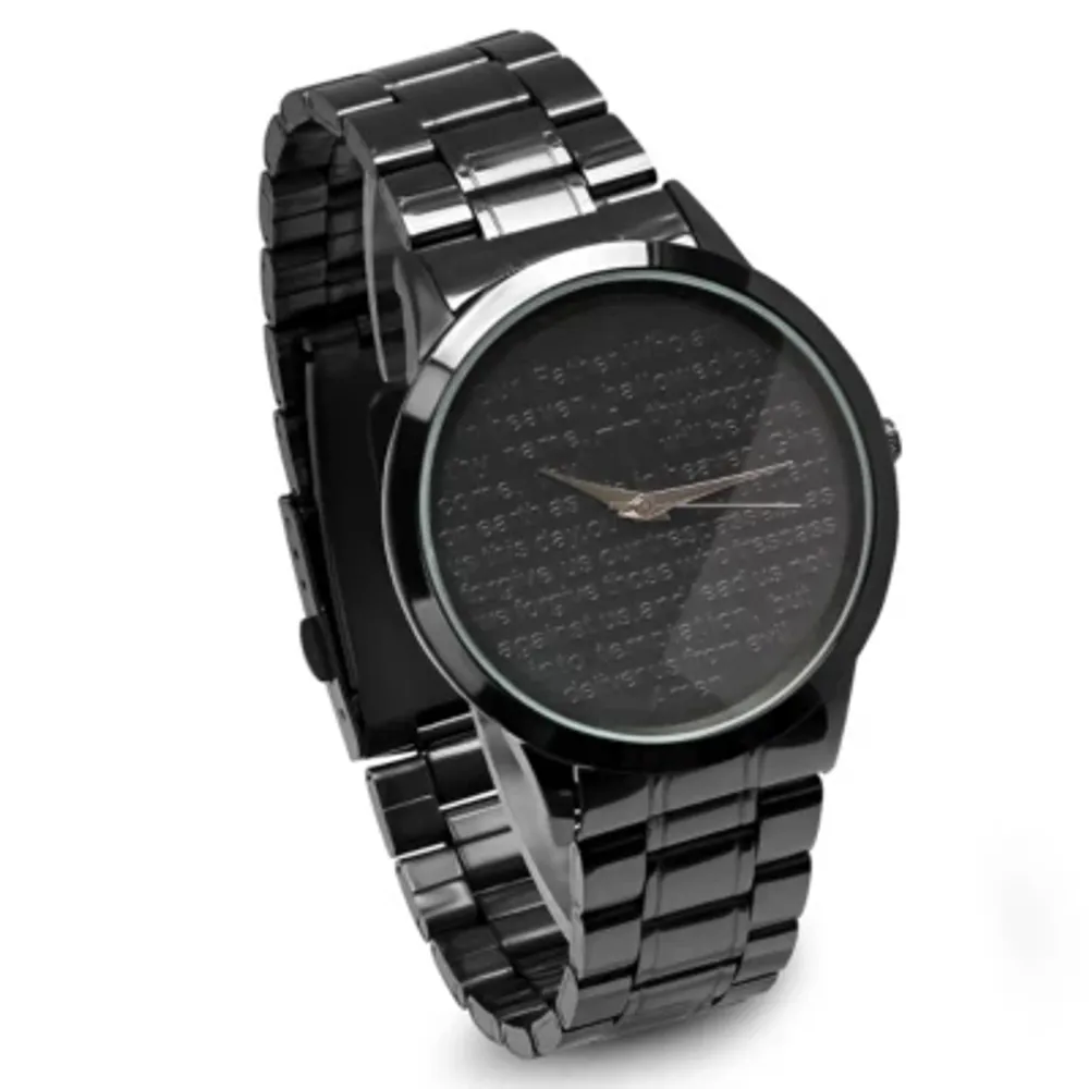 Steeltime Mens Lord's Prayer Black Bracelet Watch-B80-011-W