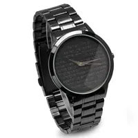 Steeltime Mens Lord's Prayer Black Bracelet Watch-B80-011-W