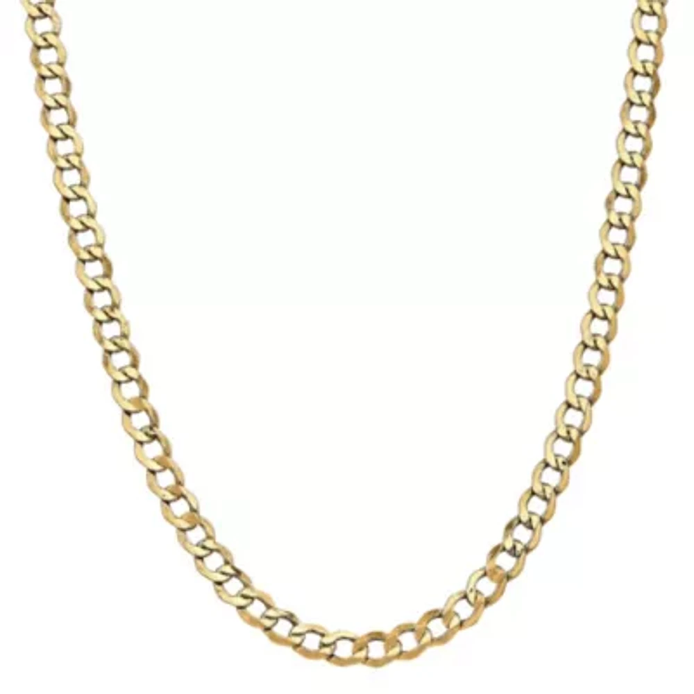 14K Gold 18 Inch Semisolid Curb Chain Necklace