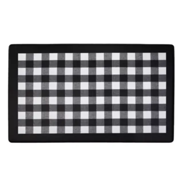 Achim Woven-Embossed Faux-Leather Anti-Fatigue Mat - 20 x 39 Black