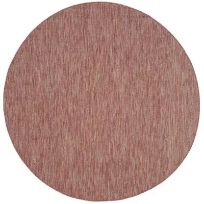 Safavieh Courtyard Collection Monroe Stripe Indoor/Outdoor Round Area Rug