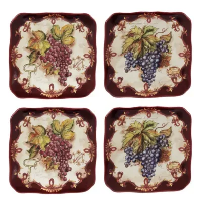 Certified International Vintners Journal 4-pc. Ceramic Appetizer Plate